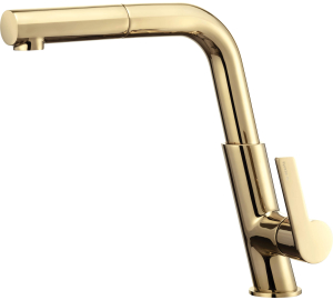 Смеситель для кухни Deante Silia, вытяжной, золотой BQS_Z73M