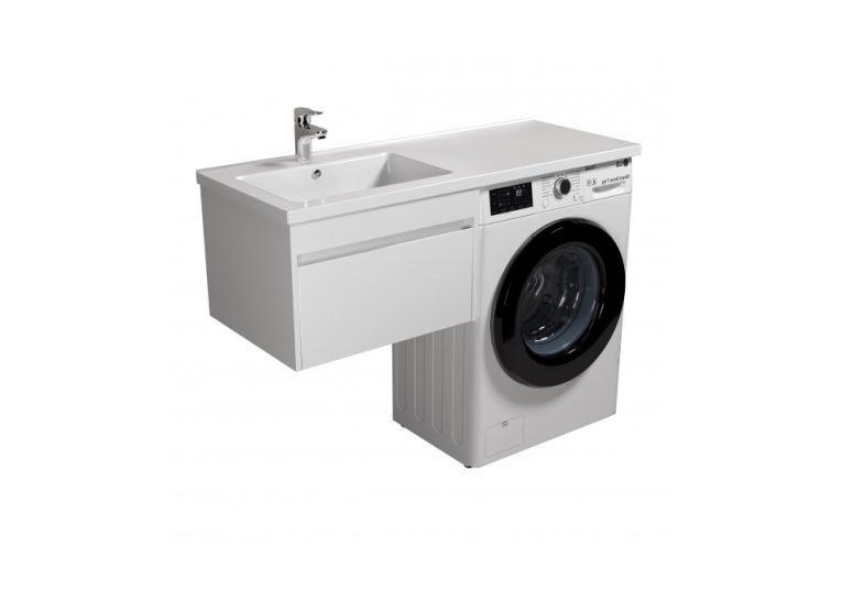 Тумба Мойдодыр Prime 60-А-W с умывальником Rodeo 120 L с крылом над стиральной машиной Подвесная 00-0008224