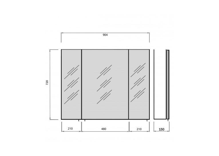 Дзеркальна галерея Мойдодир Sunny 60x60 Oskar ЗШ-90 з LED-підсвіткою 00-0008250