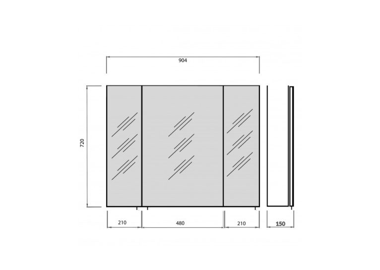 Дзеркальна галерея Мойдодир Sunny 60x60 Oskar ЗШ-90 з LED-підсвіткою 00-0008250