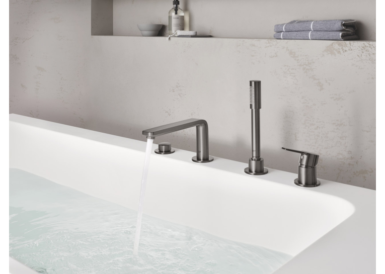Однорычажный смеситель Grohe Lineare для ванны на 4 отверстия (Grafit) 19577AL1