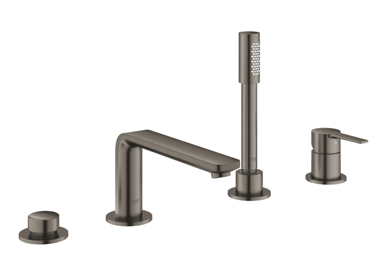 Однорычажный смеситель Grohe Lineare для ванны на 4 отверстия (Grafit) 19577AL1