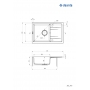 Мийка кухонна Deante Corio, граніт, прямокутник, з крилом, 670х440х175мм, чаша - 1, накладна, графіт ZRC_2113
