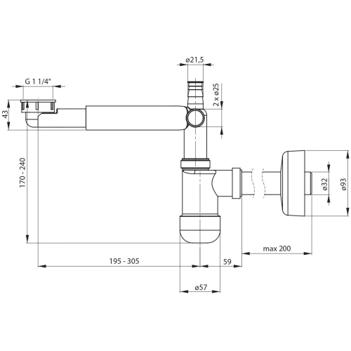 Сифон телескопічний Deante Space-Saver Lux, білий NHC_633K