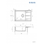 Мийка кухонна Deante Eridan, граніт, прямокут., з крилом, 780х500х210мм, чаша - 1, накладна, алебастр ZQE_A11B