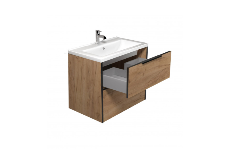 Тумба Мойдодир Line Craft 70 з умивальником Cosmo 70 дуб крафт 00-0008540