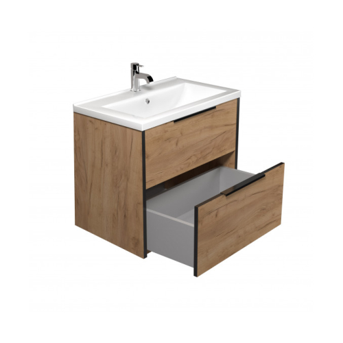 Тумба Мойдодир Line Craft 70 з умивальником Cosmo 70 дуб крафт 00-0008540