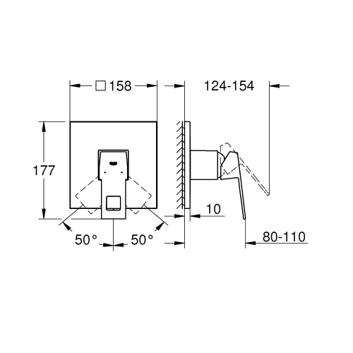 Однорычажный смеситель для душа Grohe Eurocube 24061AL0