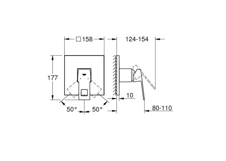 Одноважільний змішувач для душу Grohe Eurocube 24061AL0