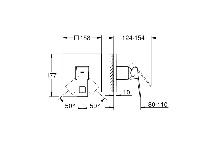 Одноважільний змішувач для душу Grohe Eurocube 24061AL0