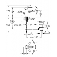 Однорычажный смеситель для биде Grohe Lineare S-Size 33848AL1