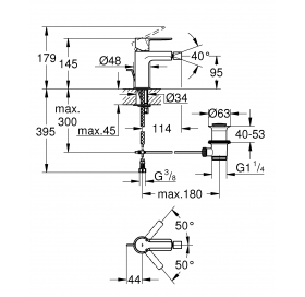 Однорычажный смеситель для биде Grohe Lineare S-Size 33848AL1