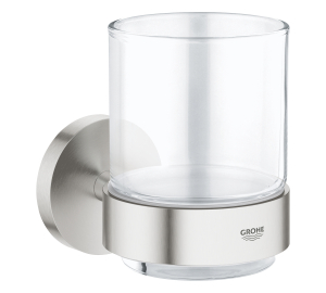 Прозрачный стакан с держателем Grohe Essentials 40447DC1 Сталь