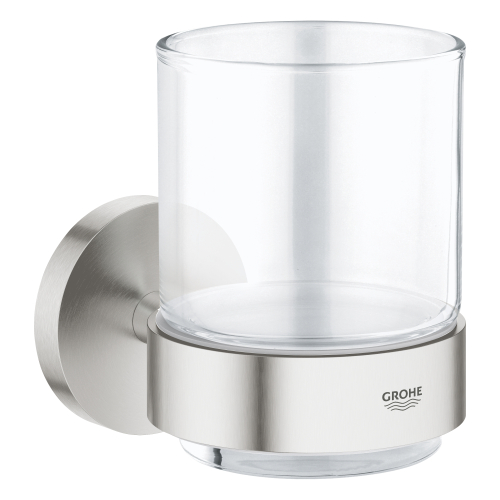 Прозора склянка з утримувачем Grohe Essentials 40447DC1 Сталь