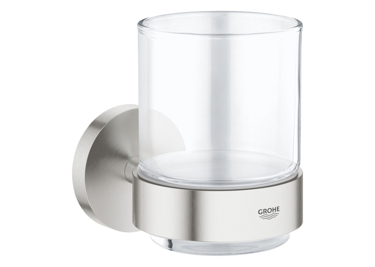 Прозора склянка з утримувачем Grohe Essentials 40447DC1 Сталь