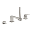 Одноважільний змішувач для ванни на 4 отвори Grohe Eurocube 19897DC1 Сталь