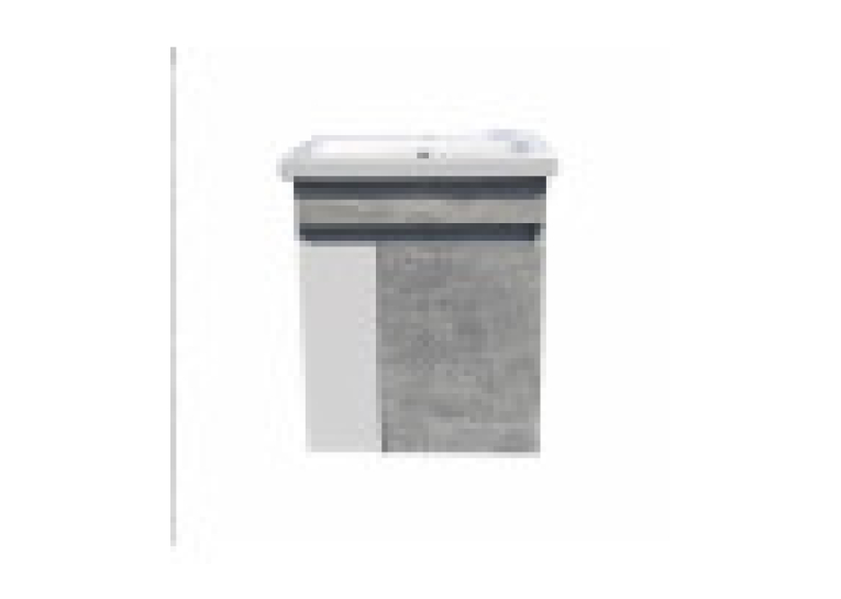Тумба Мойдодир RIO 50-А з умивальником Como 50 бетон з білим Підвісна 00-0007927