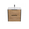 Тумба Мойдодир Line Craft 60 з умивальником Cosmo 60 дуб крафт 00-0008539
