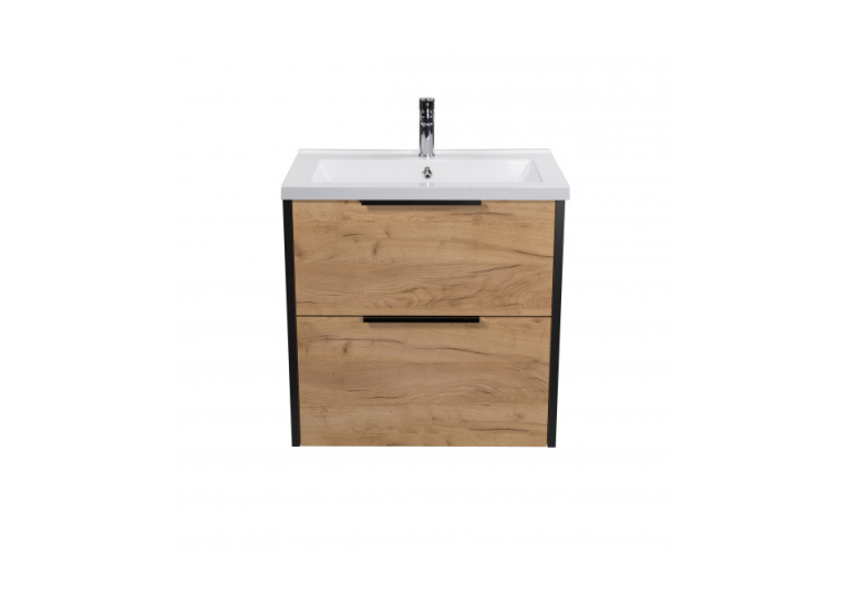 Тумба Мойдодир Line Craft 60 з умивальником Cosmo 60 дуб крафт 00-0008539
