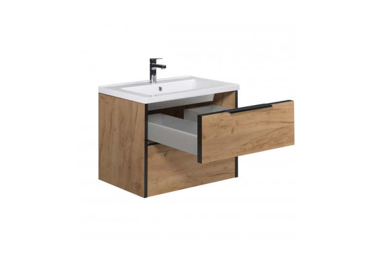 Тумба Мойдодир Line Craft 60 з умивальником Cosmo 60 дуб крафт 00-0008539