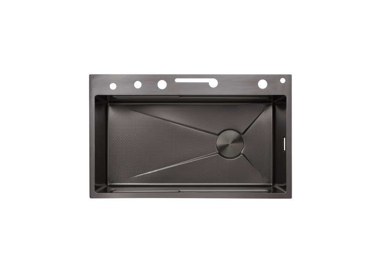 Кухонна мийка Kroner KRP Schwarze - SET7546ARTHM PVD (3.0/0.8 мм) CV033375