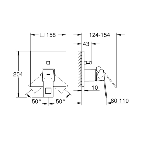 Однорычажный смеситель на 2 выхода Grohe Eurocube 24062DC0