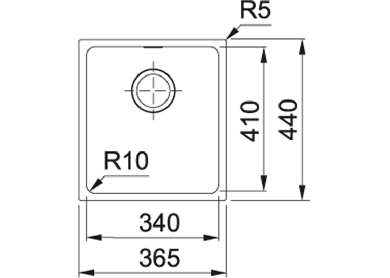 Franke Кухонна мийка Sirius SID 110-34/144.0649.548/тектонайт/365х440х200/монтаж під стільницю/чорний