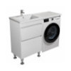 Тумба Мойдодыр Wing 60-W с умывальником Rodeo 120 L с крылом над напольной стиральной машиной 00-0008279