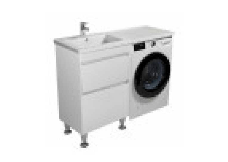 Тумба Мойдодыр Wing 60-W с умывальником Rodeo 120 L с крылом над напольной стиральной машиной 00-0008279