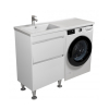 Тумба Мойдодыр Wing 60-W с умывальником Rodeo 120 L с крылом над напольной стиральной машиной 00-0008279