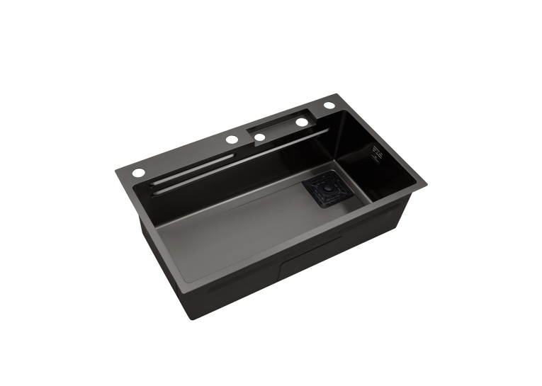 Кухонна мийка Kroner KRP Schwarze - SET7545HM PVD (3.0/0.8 мм) CV033382