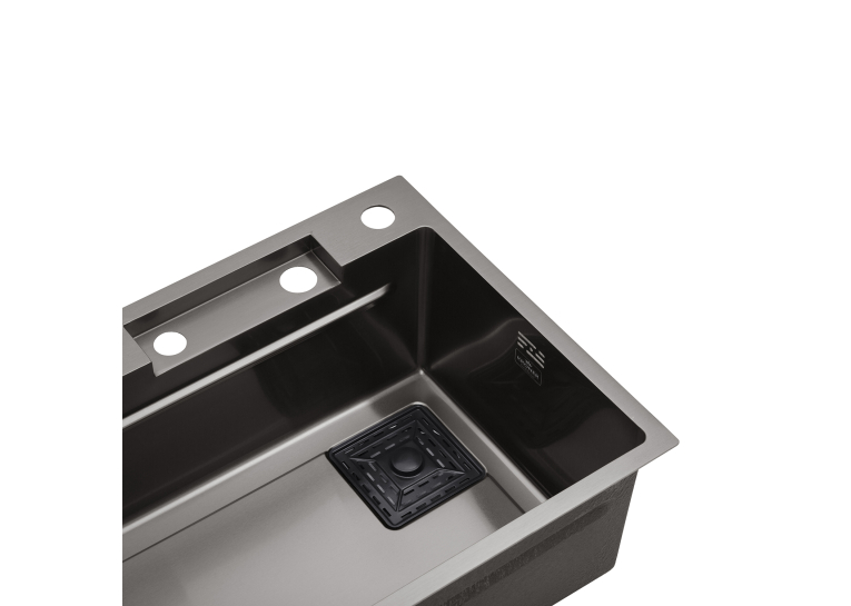 Кухонна мийка Kroner KRP Schwarze - SET7545HM PVD (3.0/0.8 мм) CV033382