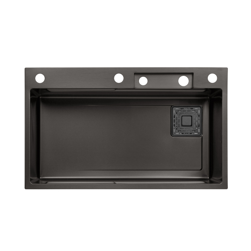 Кухонная мойка Kroner KRP Schwarze - SET7545HM PVD (3.0/0.8 мм) CV033382