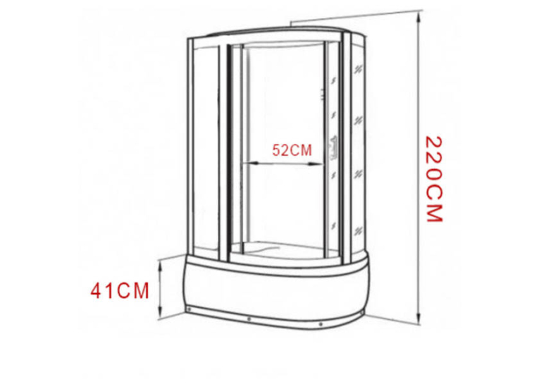 Душовий бокс Atlantis AKL 120P ECO (GR) L двері матові 120х80х225