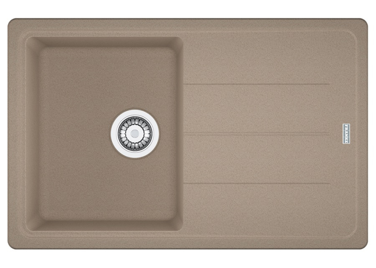 Franke Мийка кухонна Basis, фраграніт, прямокутник, з крилом, 780х500х200мм, чаша - 1, накладна, BFG 611-78, мигдаль