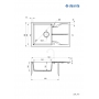 Мийка кухонна Deante Andante, граніт, прямокутник, з крилом, 780х490х194мм, чаша - 1, накладна, чорний ZQN_N113