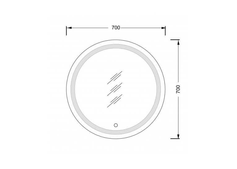 Дзеркало з LED підсвіткою Мойдодир Sunny 70x70 з сенсором 00-0006243