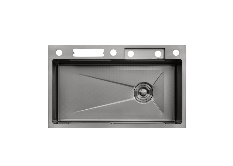 Кухонна мийка Kroner KRP Schwarze - SET7545NB PVD (3.0/0.8 мм) CV033805