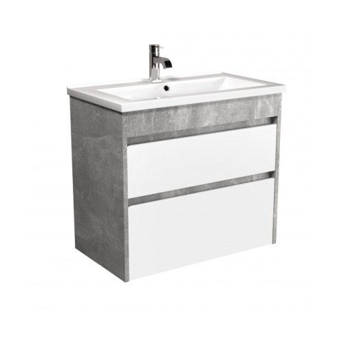 Тумба Мойдодир Polo Loft 80-U з умивальником Cosmo бетон з білим 00-0008082
