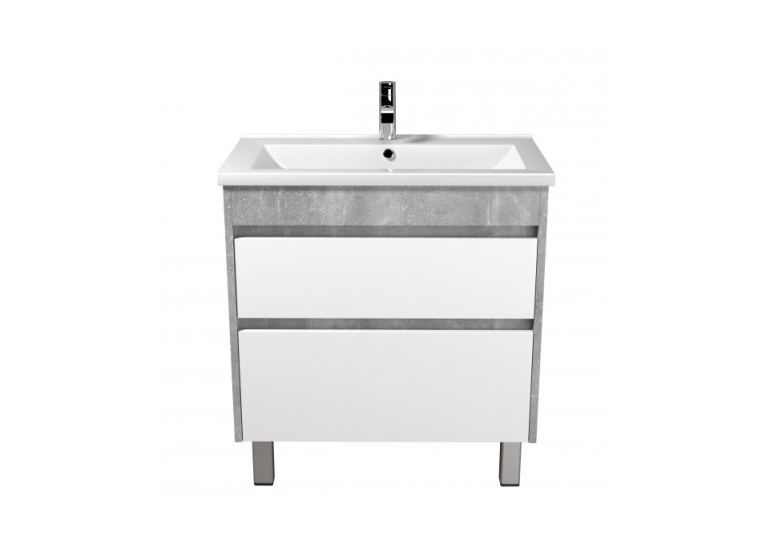 Тумба Мойдодир Polo Loft 80-U з умивальником Cosmo бетон з білим 00-0008082