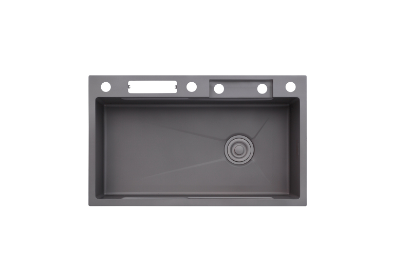 Кухонна мийка Kroner KRP Schwarze - SET7545NG PVD (3.0/0.8 мм) CV033806