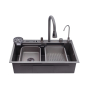 Кухонна мийка Kroner KRP Schwarze - SET7545NG PVD (3.0/0.8 мм) CV033806