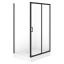 Прямоугольна душевая кабина Cersanit BRASCO 120x90x190 роздвижная профиль черный + поддон 120x90x16 + панель (S168-016+S204-028)