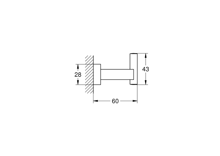 Гачок для банного халата Grohe Essentials Cube 40511DC1 Графіт