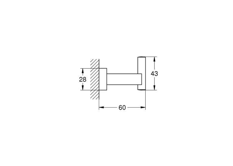 Гачок для банного халата Grohe Essentials Cube 40511DC1 Графіт