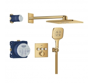 Душевая система скрытого монтажа Grohe SmartActive 310 Cube, Grohtherm SmartControl 34864GL0 Золото