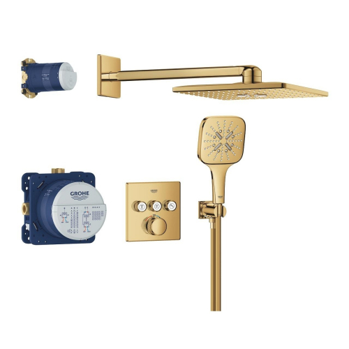 Душева система прихованого монтажу Grohe SmartActive 310 Cube, Grohtherm SmartControl 34864GL0 Золото