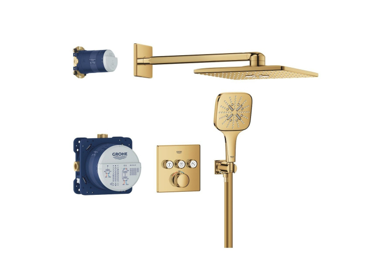 Душева система прихованого монтажу Grohe SmartActive 310 Cube, Grohtherm SmartControl 34864GL0 Золото