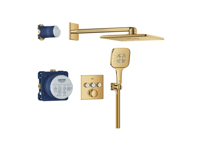 Душева система прихованого монтажу Grohe SmartActive 310 Cube, Grohtherm SmartControl 34864GL0 Золото