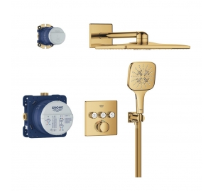 Душевая система скрытого монтажа Grohe SmartActive 310 Cube, Grohtherm SmartControl 34864GL0 Золото